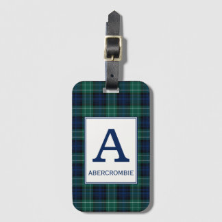 Clan Abercrombie Tartan Monogrammed Bagagelabel