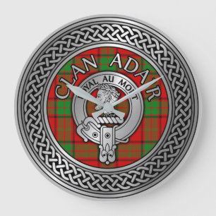 Clan Adair Crest & Tartan Knot Grote Klok