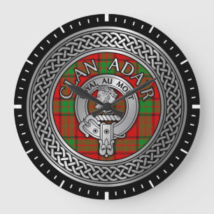 Clan Adair Crest & Tartan Knot Grote Klok