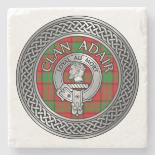Clan Adair Crest & Tartan Knot Stenen Onderzetter
