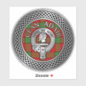 Clan Adair Crest & Tartan Knot Sticker (Vel)