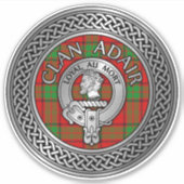 Clan Adair Crest & Tartan Knot Sticker (Voorkant)