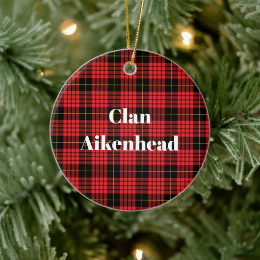 Clan Aikenhead Tartan Keramisch Ornament (Boom)