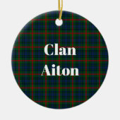 Clan Aiton Tartan Keramisch Ornament (Voorkant)
