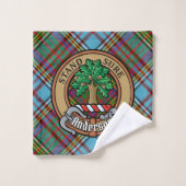Clan Anderson Crest over Tartan Bad Handdoek (Wasdoekje)