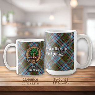 Clan Anderson Crest over Tartan Koffiemok