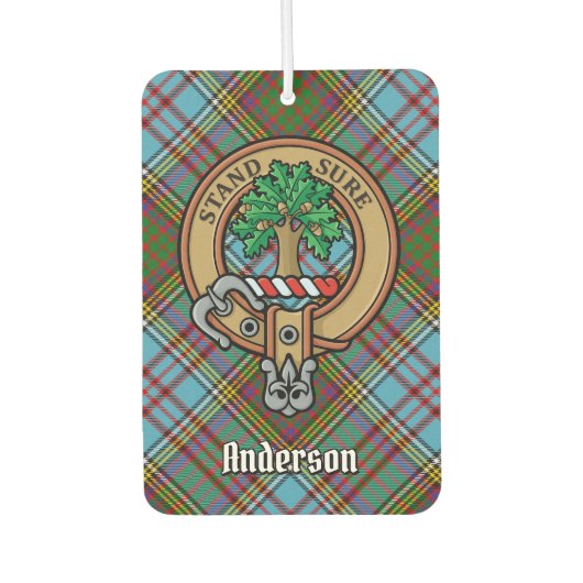 Clan Anderson Crest over Tartan Luchtverfrisser (Voorkant)