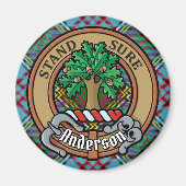 Clan Anderson Crest over Tartan Magneet (Voorkant)