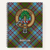 Clan Anderson Crest over Tartan Notitieboek (Voorkant)