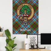 Clan Anderson Crest over Tartan Poster (Thuiskantoor)