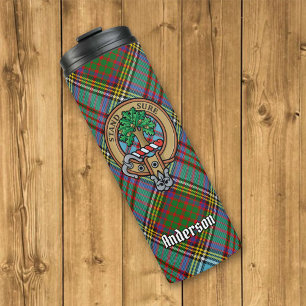 Clan Anderson Crest over Tartan Thermosbeker
