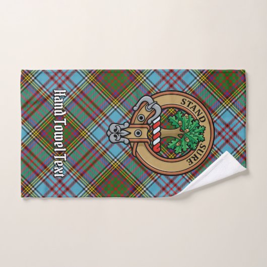 Clan Anderson Crest sur Tartan (Serviette à main)