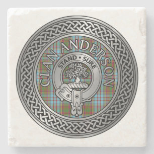 Clan Anderson Crest & Tartan Knot Stenen Onderzetter