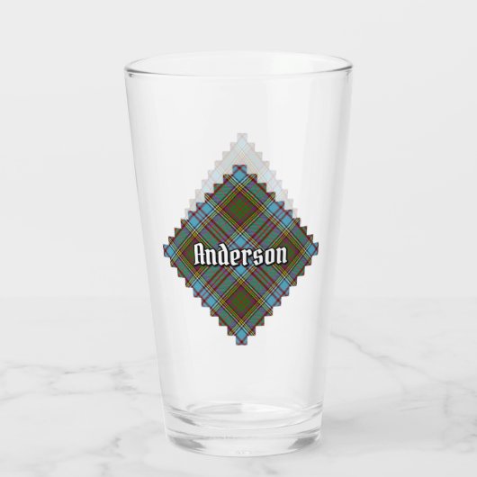 Clan Anderson Tartan Glass Glas (Achterkant)