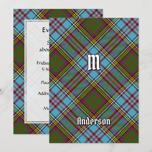 Clan Anderson Tartan Kaart (Voorkant / Achterkant)