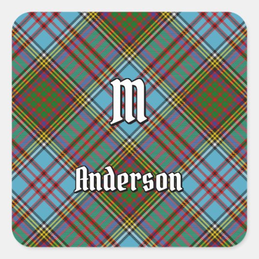 Clan Anderson Tartan Square Sticker (Voorkant)