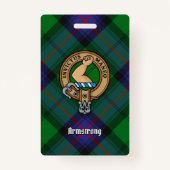 Clan Armstrong Crest over Tartan Badge (Voorkant)