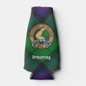 Clan Armstrong Crest over Tartan Bottle Cooler (Voorkant)