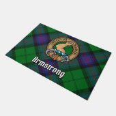 Clan Armstrong Crest over Tartan Deurmat (Schuin)