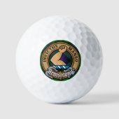 Clan Armstrong Crest over Tartan Golfballen (Voorkant)