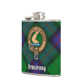 Clan Armstrong Crest over Tartan Heupfles (Links)