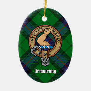 Clan Armstrong Crest over Tartan Keramisch Ornamen Keramisch Ornament
