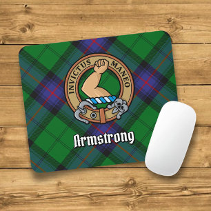 Clan Armstrong Crest over Tartan Muismat
