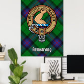 Clan Armstrong Crest over Tartan Poster (Thuiskantoor)