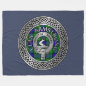 Clan Armstrong Crest & Tartan Knot Throw Blanket Fleece Deken (Voorkant (Horizontaal))