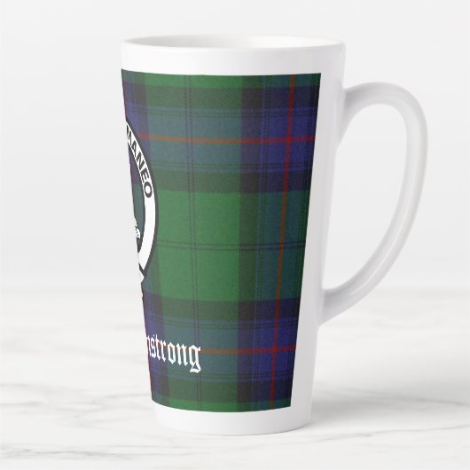 Clan Armstrong Tartan & Crest Badge Latte Mok (Rechts)