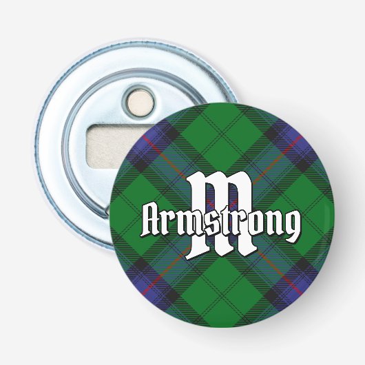 Clan Armstrong Tartan flesopener Button Flesopener (Voorkant)
