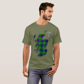 Clan Armstrong Tartan Map & Crest T-shirt (Voorkant volledig)