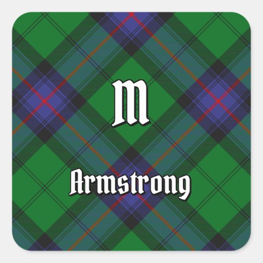 Clan Armstrong Tartan Square Sticker (Voorkant)
