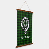 Clan Arthur Crest Badge & Tartan Hangend Wandkleed (Gebogen)