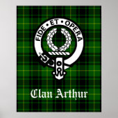 Clan Arthur Crest Badge & Tartan Poster (Voorkant)