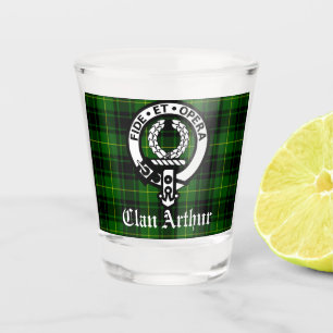 Clan Arthur Crest Badge & Tartan  Shot Glas