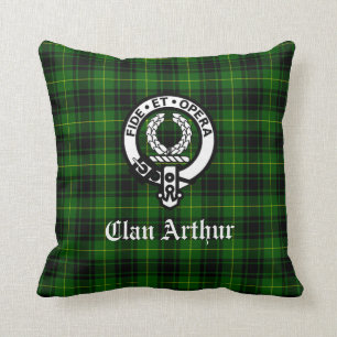 Clan Arthur/MacArthur Crest & Tartan Kussen
