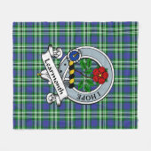 Clan badge Tartan Pset Fleece Deken (Voorkant (Horizontaal))