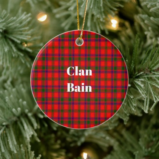 Clan Bain Tartan Keramisch Ornament (Boom)