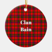 Clan Bain Tartan Keramisch Ornament (Voorkant)