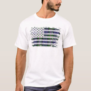 Clan Baird Amerikaanse vlag Schotse Tartan T-shirt
