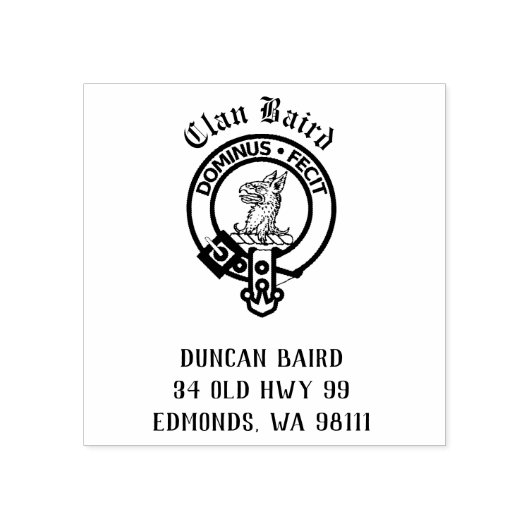 Clan Baird Crest Badge Rubberstempel (Afrduk)