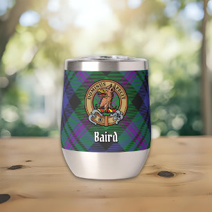 Clan Baird Crest over Tartan
