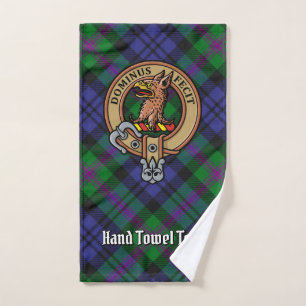 Clan Baird Crest over Tartan Bad Handdoek