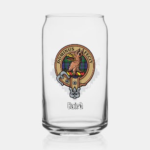 Clan Baird Crest over Tartan Blikvorm Glas
