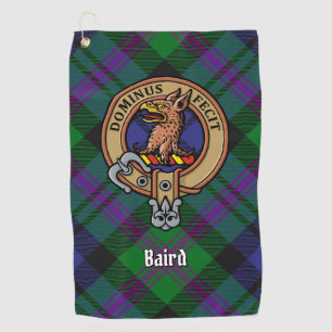 Clan Baird Crest over Tartan Golfhanddoek