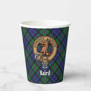 Clan Baird Crest over Tartan Papieren Bekers