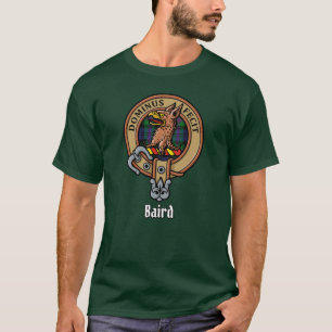 Clan Baird Crest over Tartan T-shirt