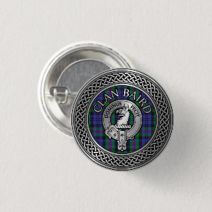 Clan Baird Crest & Tartan Knot Ronde Button 3,2 Cm