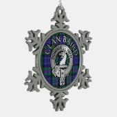 Clan Baird Crest & Tartan Tin Sneeuwvlok Ornament (Links)